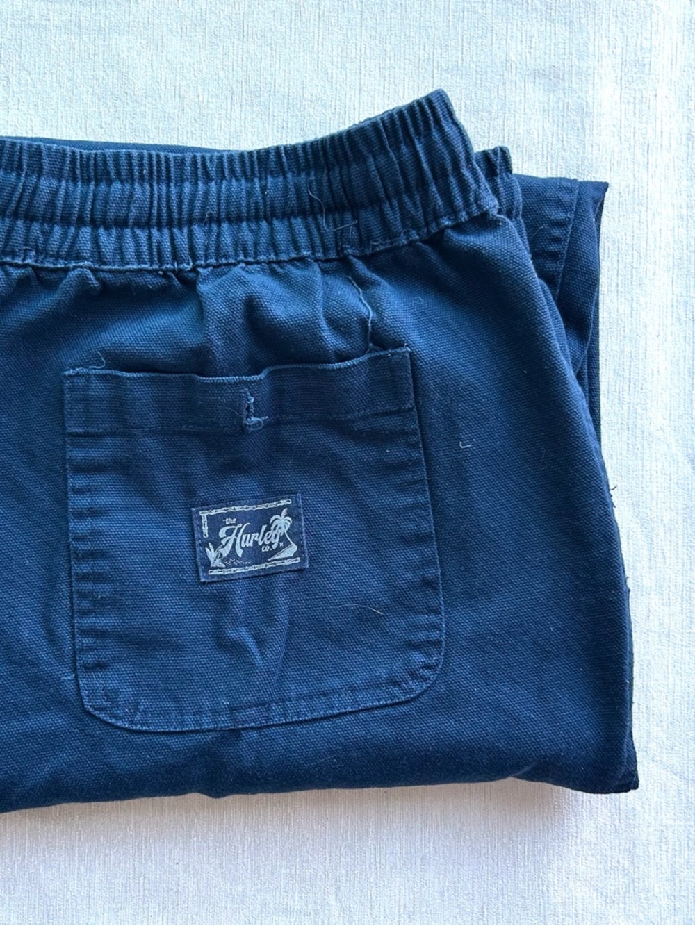 HURLEY XL navy blue rugged stretch waist worker pants 29” inseam